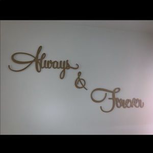 Gold Wooden Wall Decal / Sign - “Always & Forever”